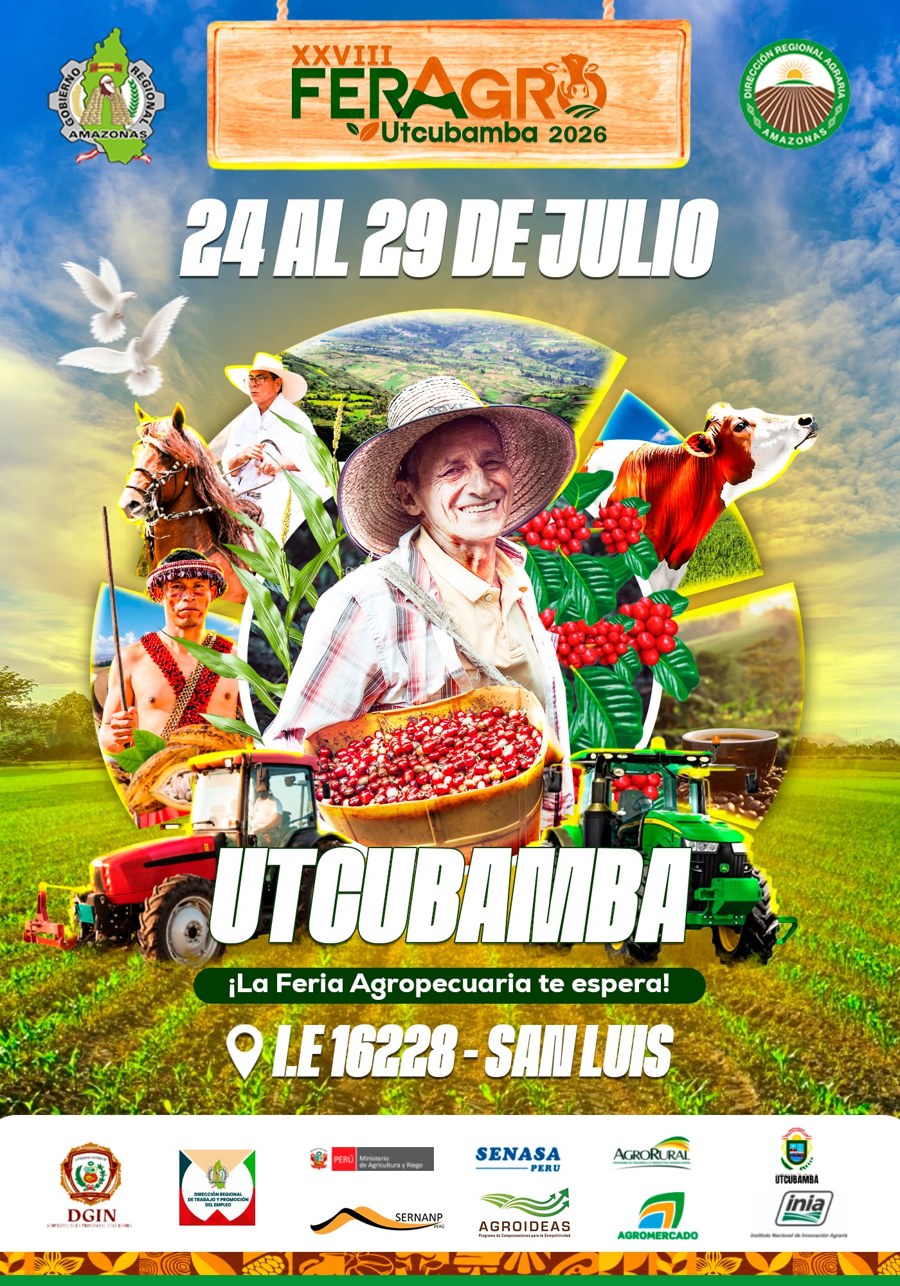 Afiche de la XXVIII FERAGRO Utcubamba 2026, del 24 al 29 de julio en San Luis